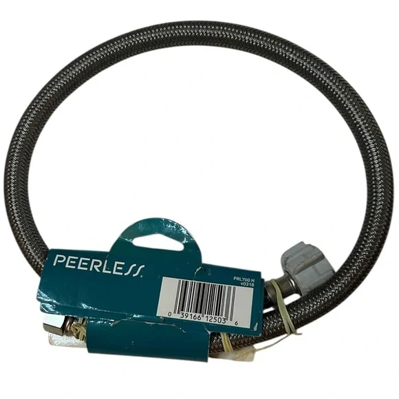 Peerless Faucet Connector 30" Braided Polymer Hose 3/8" Comp x 1/2" FIP No-Lead - Picture 2 of 4